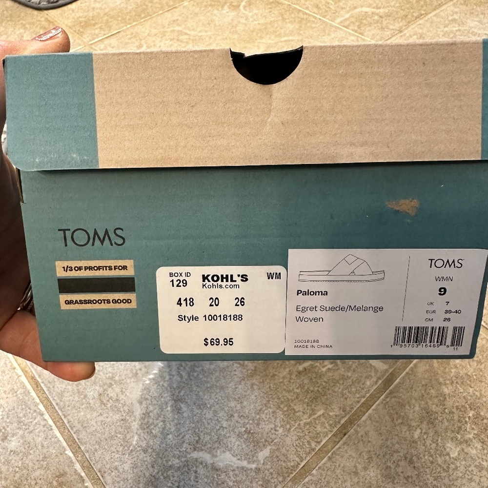 Tom’s Egret Suede/Melange Woven sandal